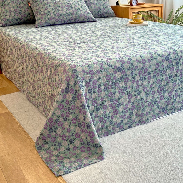 91家纺网 家纺一手货源 找家纺 春皖家纺 2026新款全棉纯棉拉链款双层纱床单单床单床单单件 春光灿烂