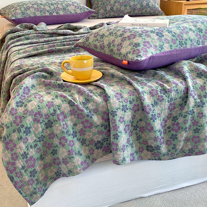 91家纺网 家纺一手货源 找家纺 春皖家纺 2026新款全棉纯棉拉链款双层纱床单单床单床单单件 春光灿烂