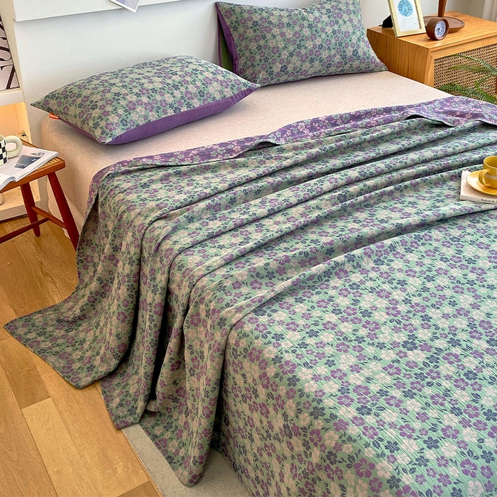 91家纺网 家纺一手货源 找家纺 春皖家纺 2026新款全棉纯棉拉链款双层纱床单单床单床单单件 春光灿烂