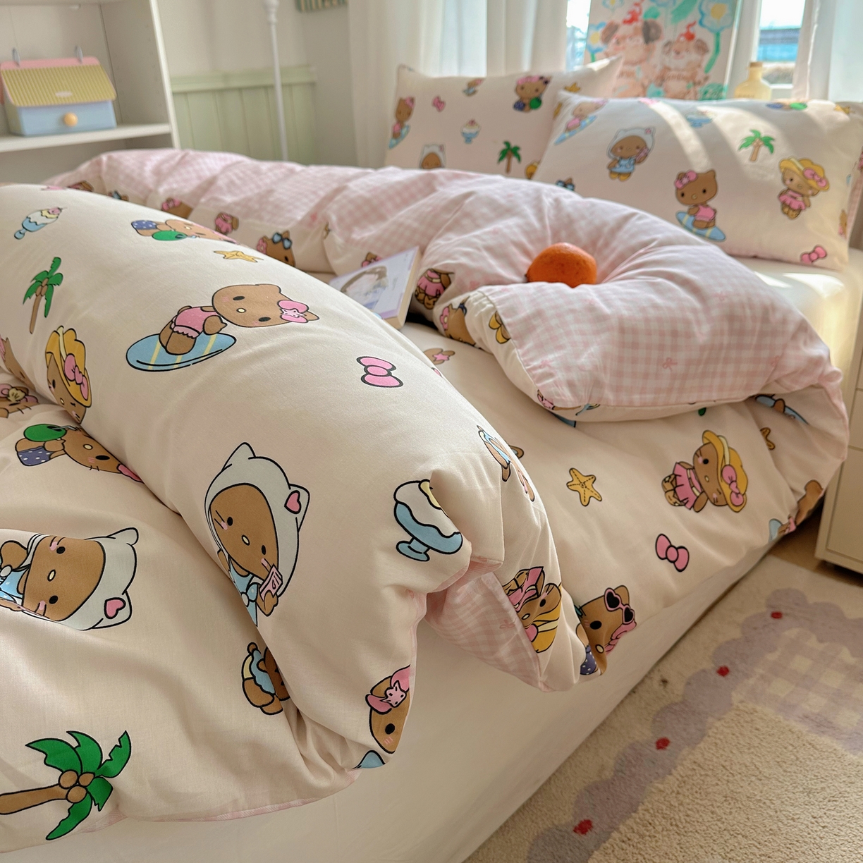 91家纺网 家纺一手货源 找家纺 （总）六巷胡同 2026新款40支全棉13070INS卡通单品被套