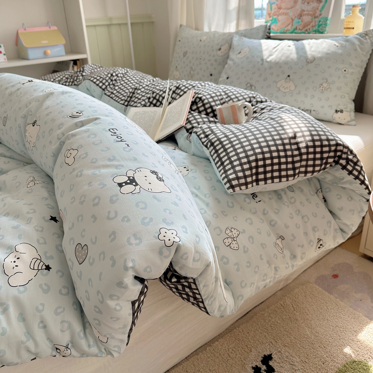 91家纺网 家纺一手货源 找家纺 （总）六巷胡同 2026新款40支全棉13070INS卡通单品被套