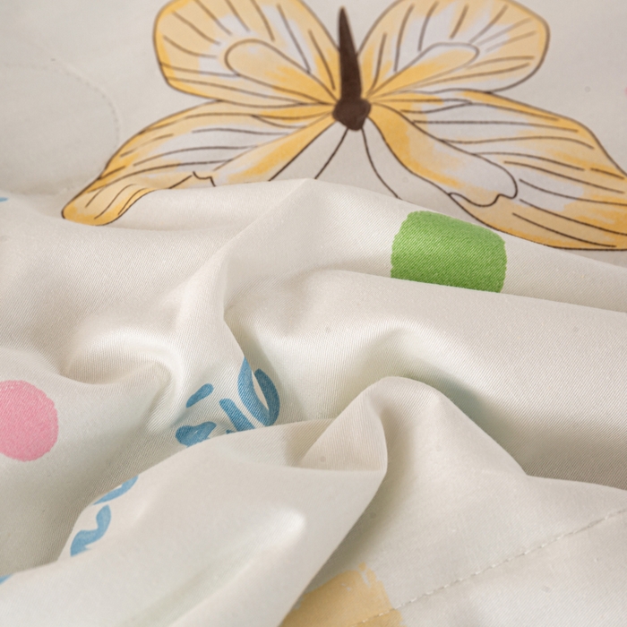 91家纺网 家纺一手货源 找家纺 红日子纺织品 2026新款全棉印花夏被夏凉被空调被 蝶舞