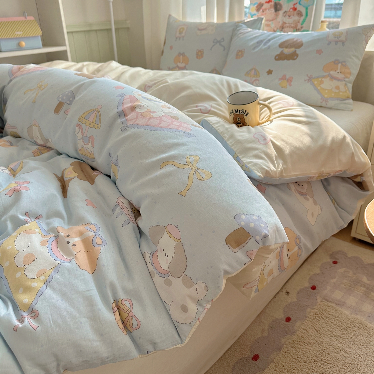 91家纺网 家纺一手货源 找家纺 （总）六巷胡同 2026新款40支全棉13070INS卡通单品被套