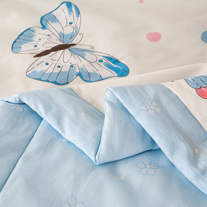 91家纺网 家纺一手货源 找家纺 红日子纺织品 2026新款全棉印花夏被夏凉被空调被 蝶舞