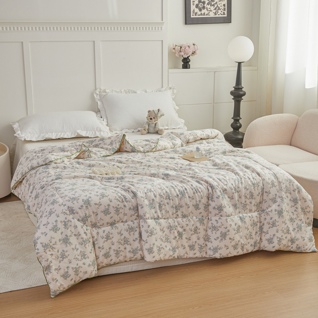 91家纺网 家纺一手货源 找家纺 尊妙被业 2026新款小奶芙大豆夏被夏凉被空调被 花屿间