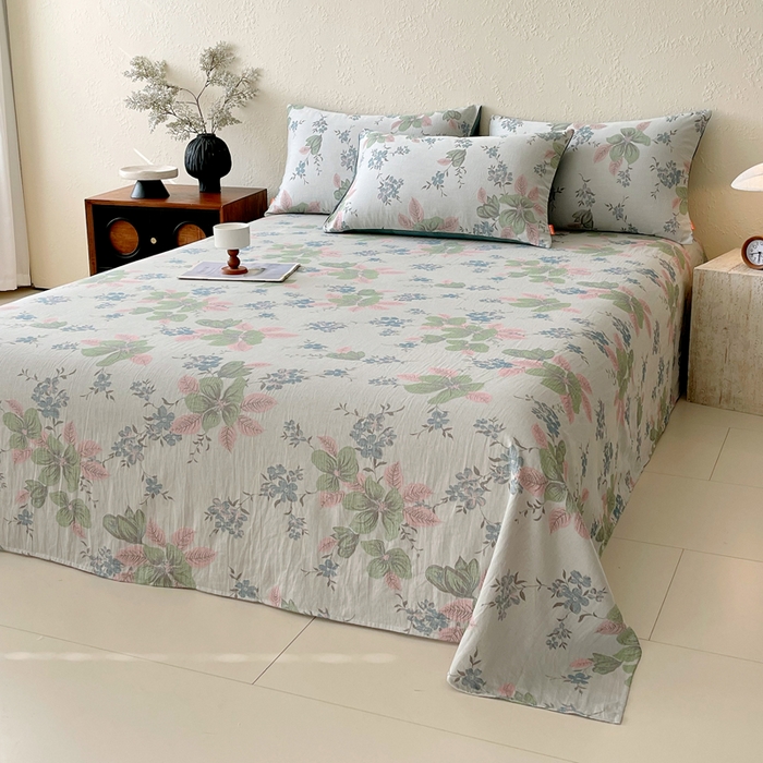 91家纺网 家纺一手货源 找家纺 春皖家纺 2026新款全棉纯棉拉链款双层纱床单单床单床单单件 绮帐-粉