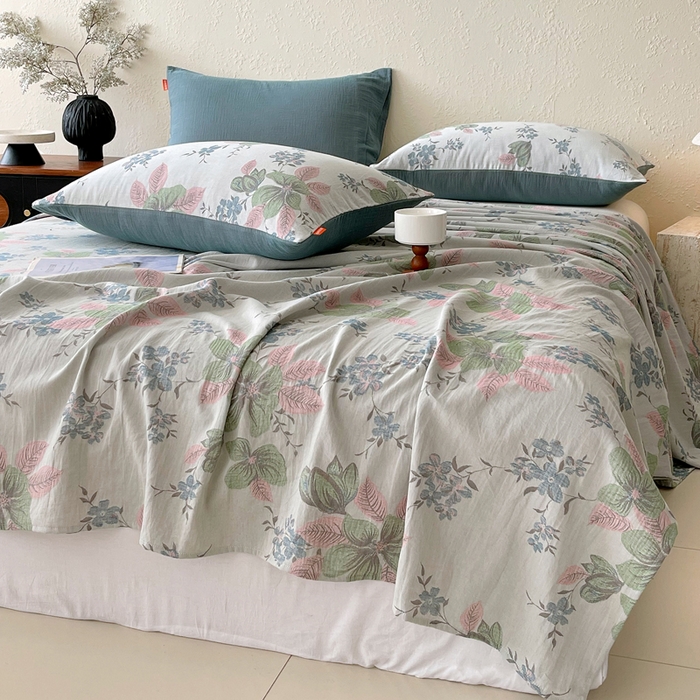 91家纺网 家纺一手货源 找家纺 春皖家纺 2026新款全棉纯棉拉链款双层纱床单单床单床单单件 绮帐-粉