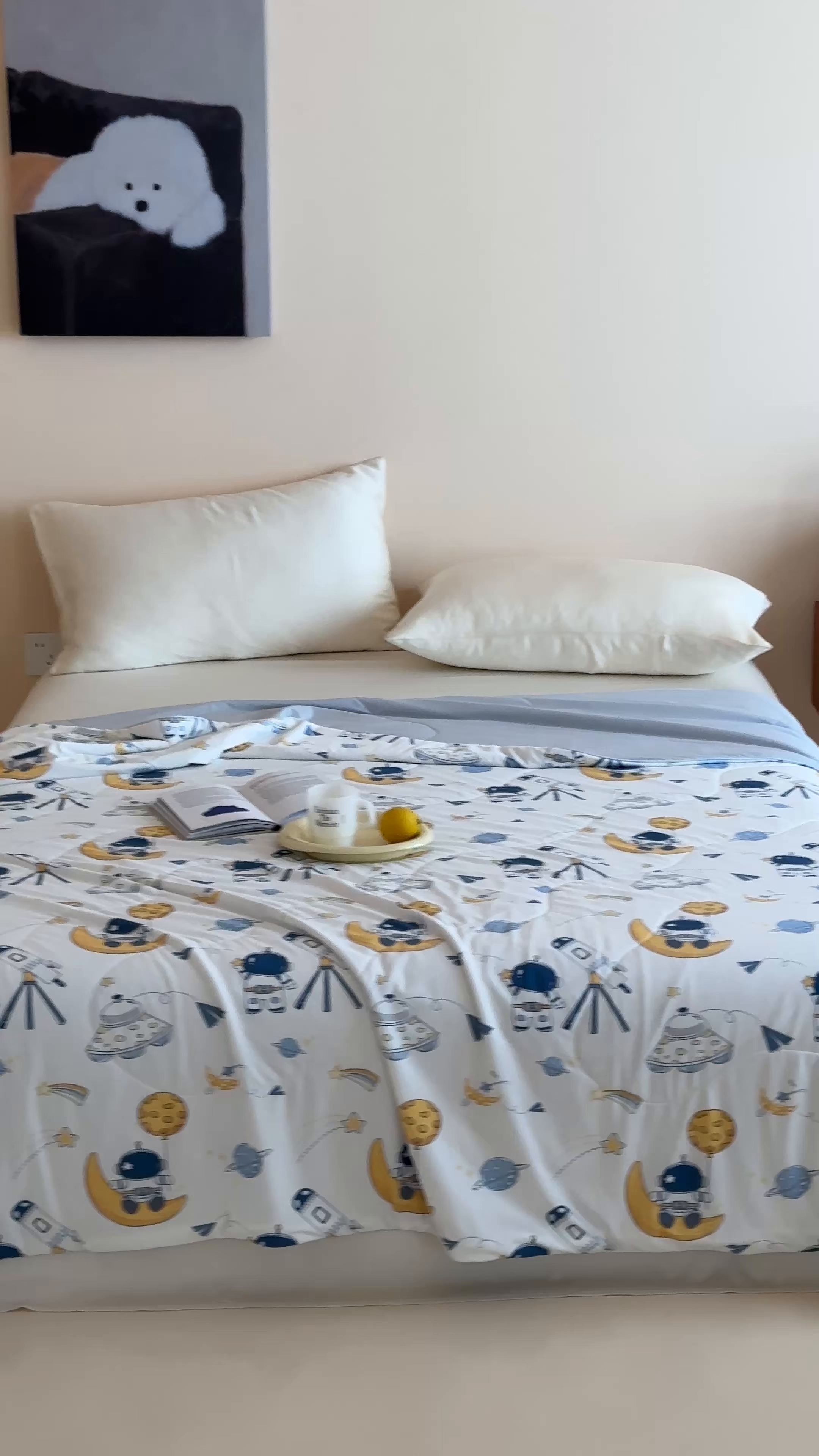 91家纺网 家纺一手货源 找家纺 傲蕾良品 2026新款【冷凝一号】高定锦氨针织蚕丝冰皮被 遨游太空