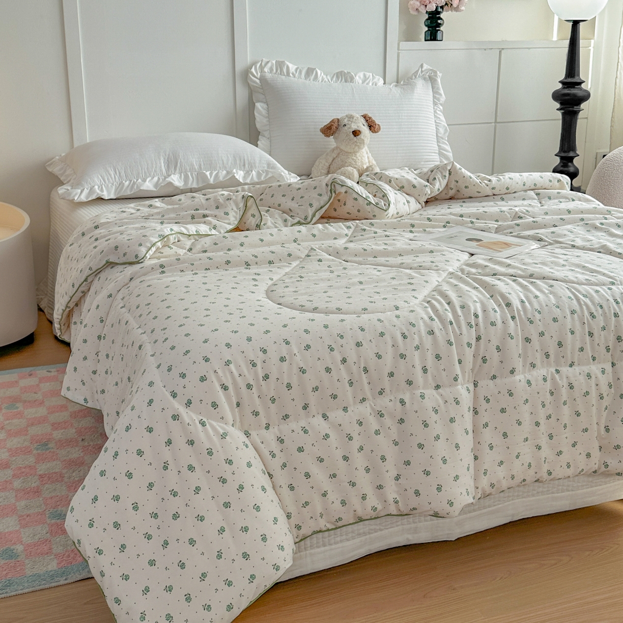 91家纺网 家纺一手货源 找家纺 尊妙被业 2026新款小奶芙大豆夏被夏凉被空调被 曼塔玫瑰