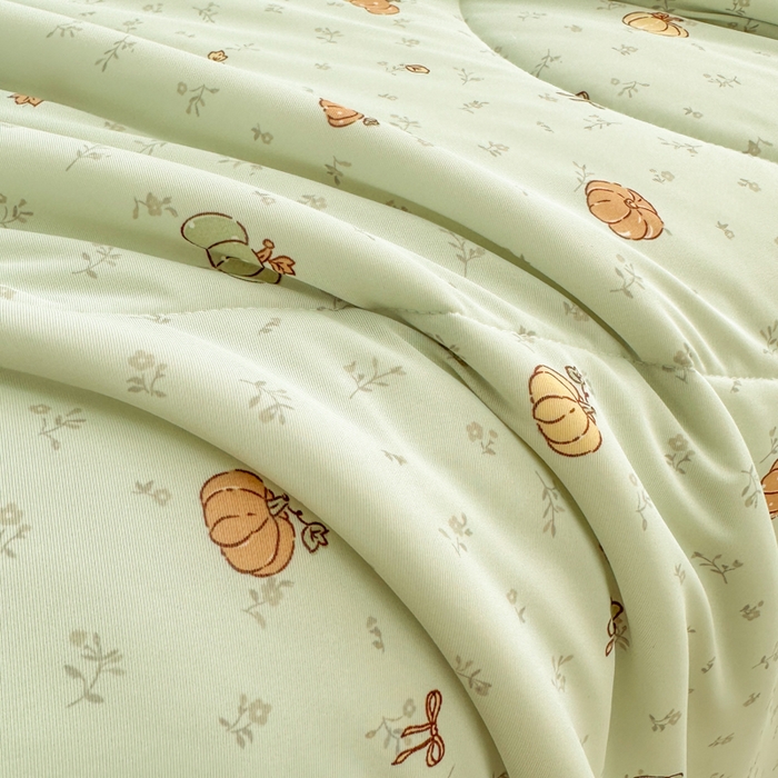 91家纺网 家纺一手货源 找家纺 鑫琪莱家纺 2026新款印花冰皮软心凉凉被夏被 瓜田夏梦-绿