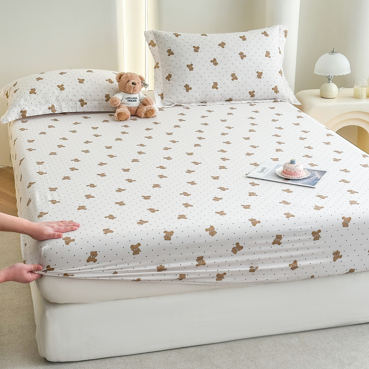 91家纺网 家纺一手货源 找家纺 （总）金喜 2026新款纯棉有氧A类全棉双层纱卡通床笠