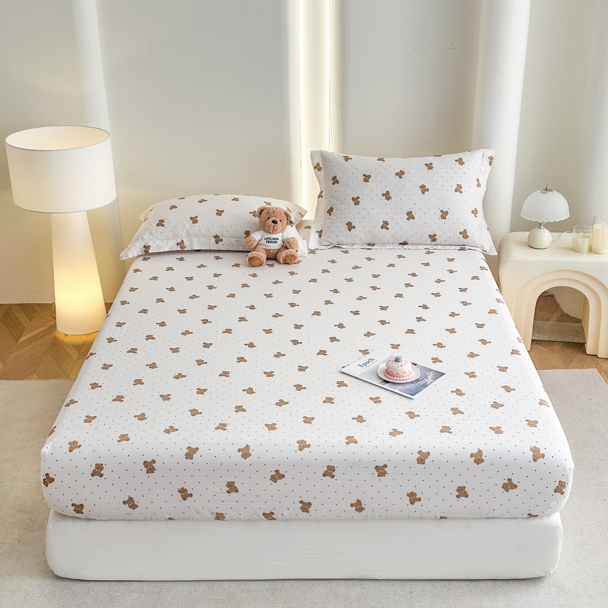 91家纺网 家纺一手货源 找家纺 （总）金喜 2026新款纯棉有氧A类全棉双层纱卡通床笠