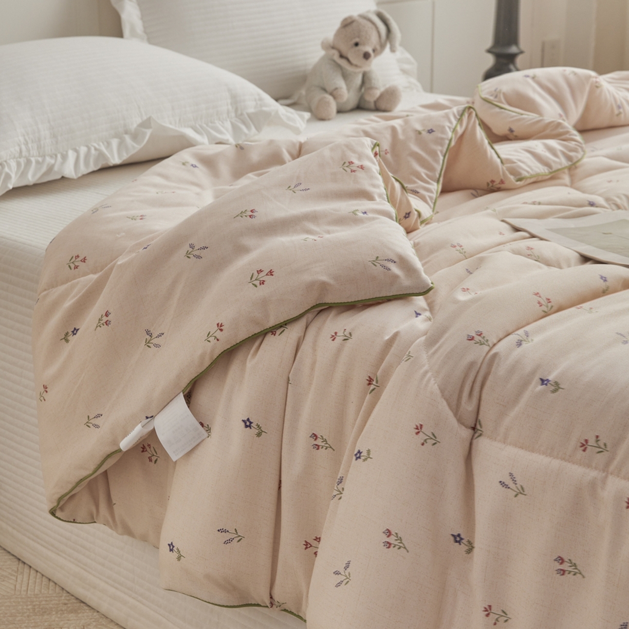 91家纺网 家纺一手货源 找家纺 尊妙被业 2026新款小奶芙大豆夏被夏凉被空调被 杏花微雨