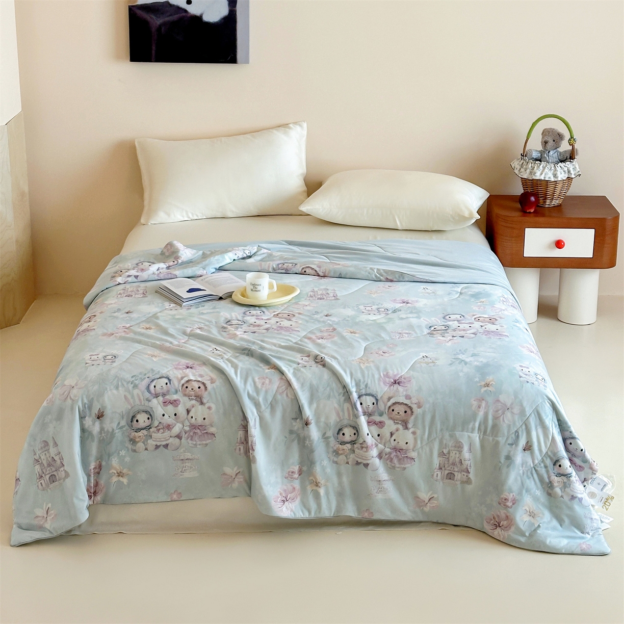 91家纺网 家纺一手货源 找家纺 傲蕾良品 2026新款【冷凝一号】高定锦氨针织蚕丝冰皮被 布偶娃娃