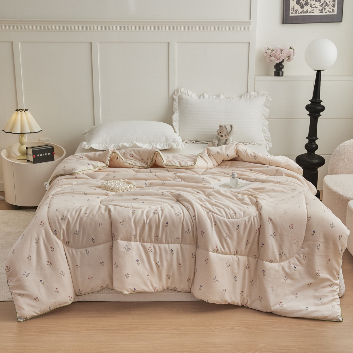 91家纺网 家纺一手货源 找家纺 尊妙被业 2026新款小奶芙大豆夏被夏凉被空调被 杏花微雨