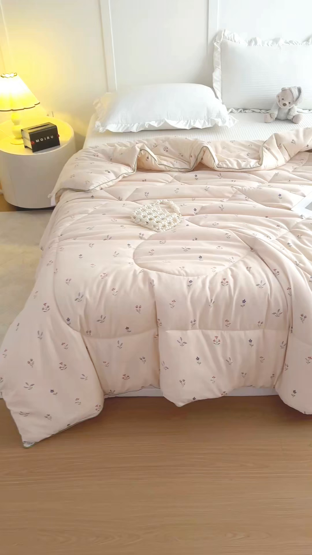 91家纺网 家纺一手货源 找家纺 尊妙被业 2026新款小奶芙大豆夏被夏凉被空调被 杏花微雨