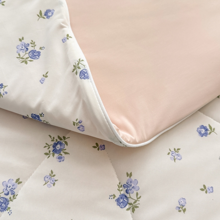 91家纺网 家纺一手货源 找家纺 鑫琪莱家纺 2026新款印花冰皮软心凉凉被夏被 蓝叶小兔-咖