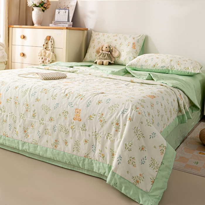 91家纺网 家纺一手货源 找家纺 红日子纺织品 2026新款全棉印花夏被夏凉被空调被 丽都倩影