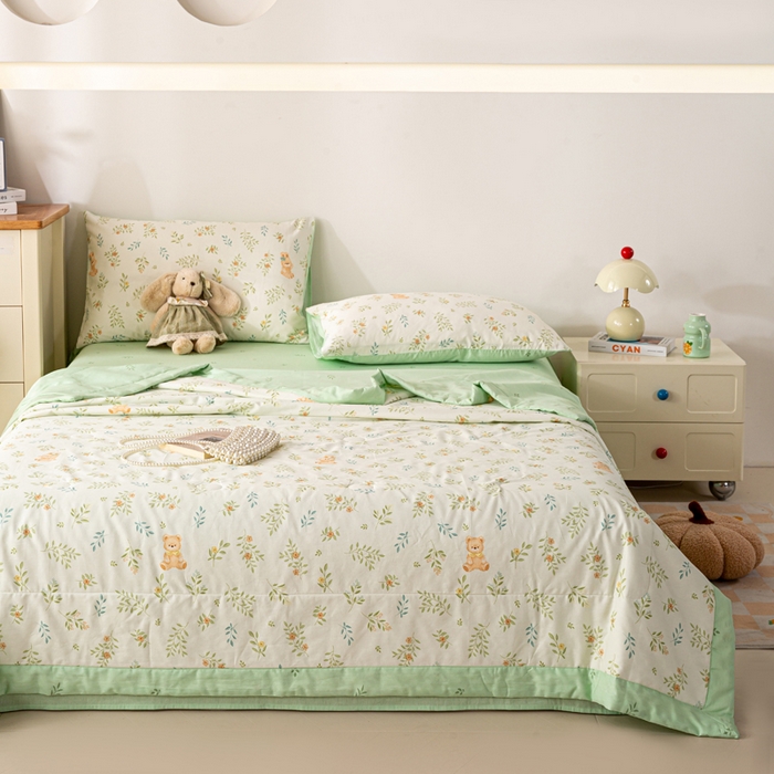 91家纺网 家纺一手货源 找家纺 红日子纺织品 2026新款全棉印花夏被夏凉被空调被 丽都倩影