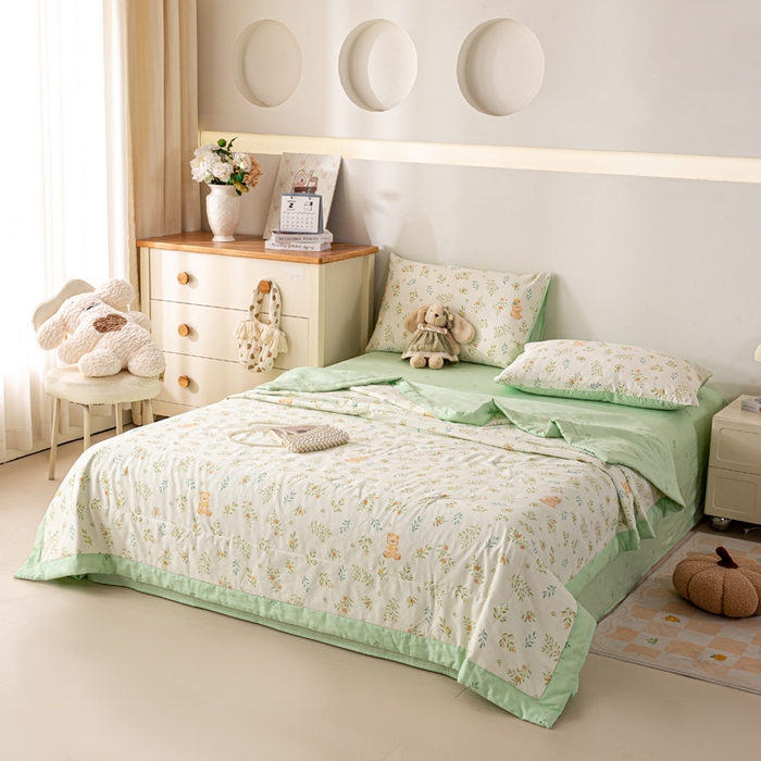 91家纺网 家纺一手货源 找家纺 红日子纺织品 2026新款全棉印花夏被夏凉被空调被 丽都倩影