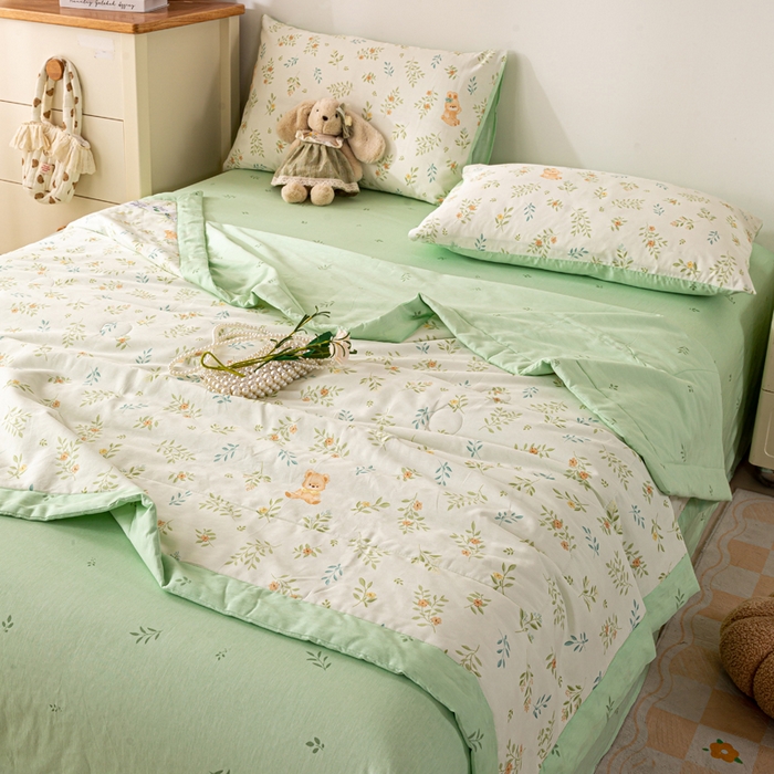 91家纺网 家纺一手货源 找家纺 红日子纺织品 2026新款全棉印花夏被夏凉被空调被 丽都倩影