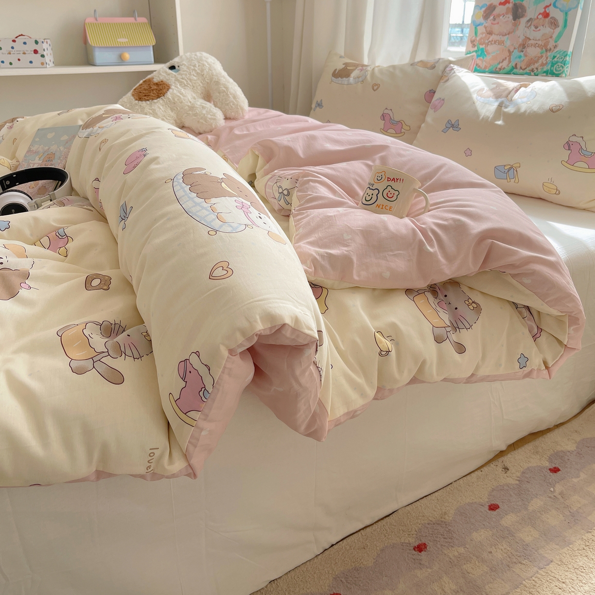 六巷胡同 2026新款40支全棉13070INS卡通单品被套 狗狗轰趴记