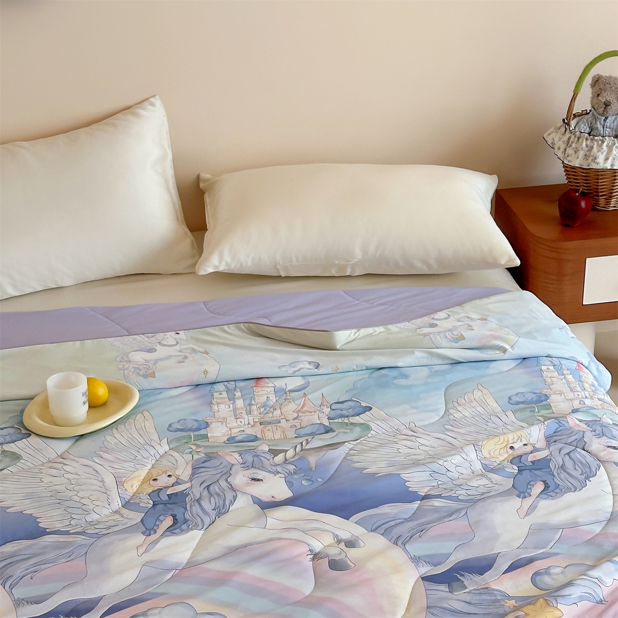 91家纺网 家纺一手货源 找家纺 傲蕾良品 2026新款【冷凝一号】高定锦氨针织蚕丝冰皮被 独角兽奇遇记