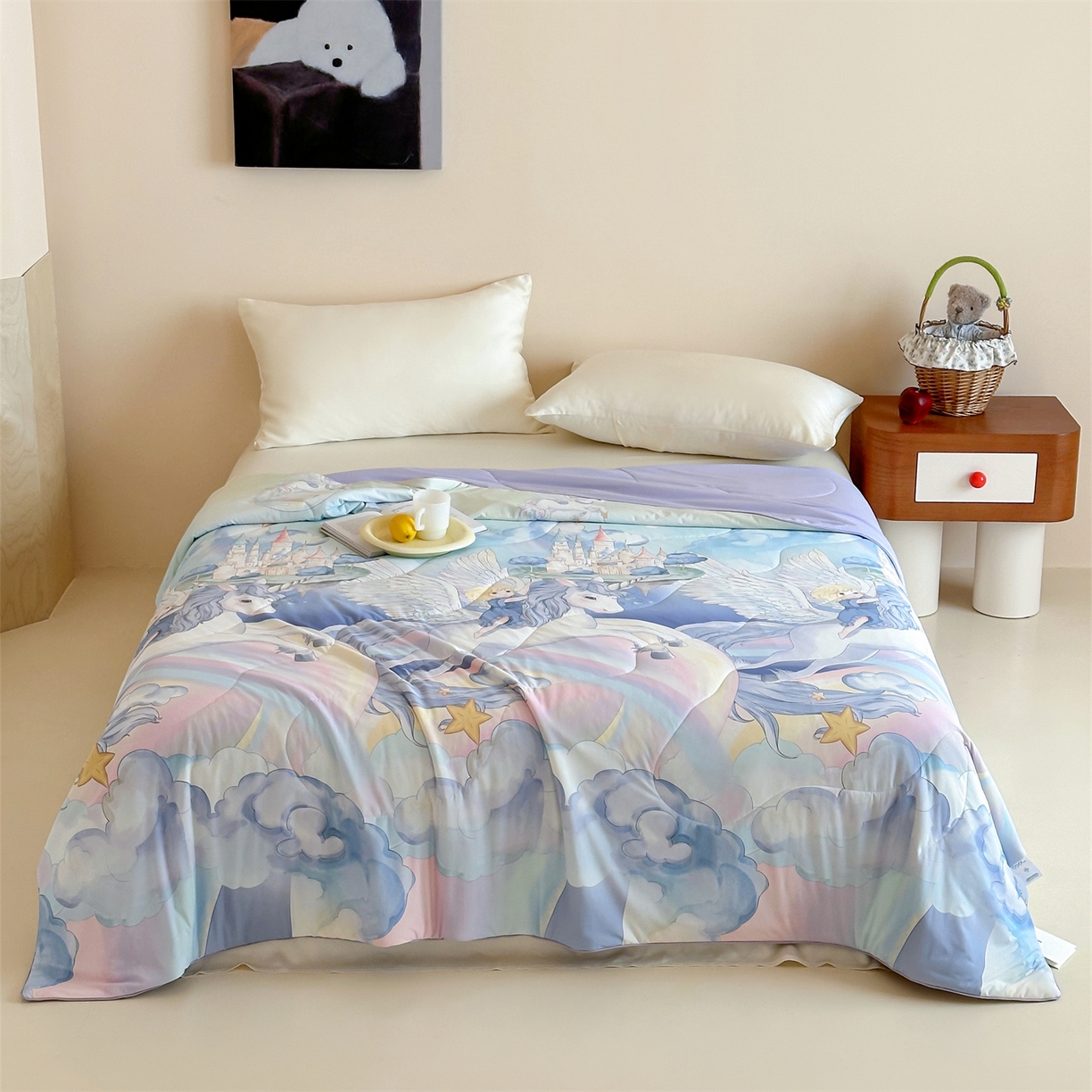 91家纺网 家纺一手货源 找家纺 傲蕾良品 2026新款【冷凝一号】高定锦氨针织蚕丝冰皮被 独角兽奇遇记