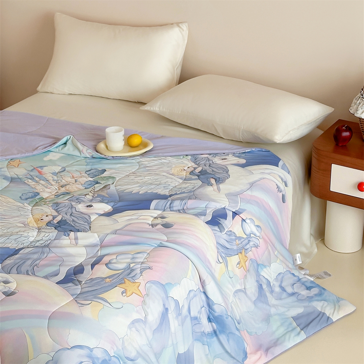 91家纺网 家纺一手货源 找家纺 傲蕾良品 2026新款【冷凝一号】高定锦氨针织蚕丝冰皮被 独角兽奇遇记