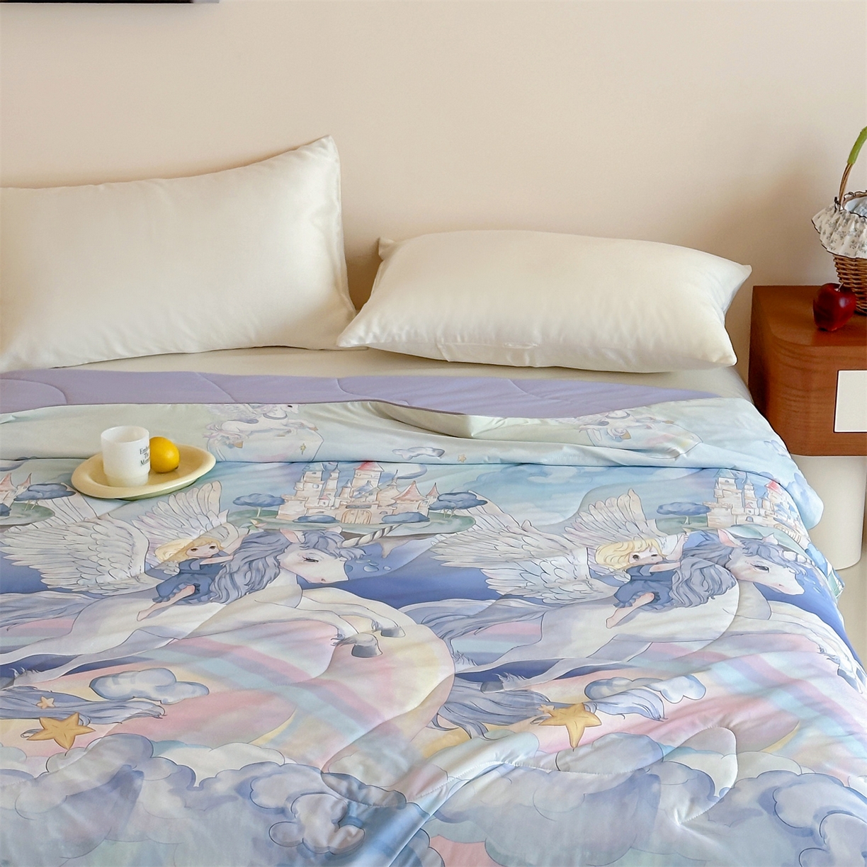 91家纺网 家纺一手货源 找家纺 傲蕾良品 2026新款【冷凝一号】高定锦氨针织蚕丝冰皮被 独角兽奇遇记