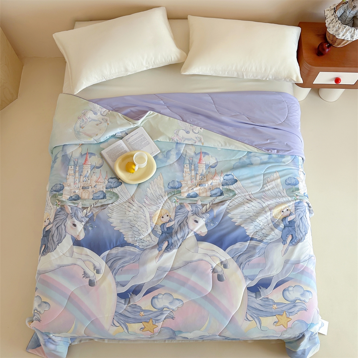 91家纺网 家纺一手货源 找家纺 傲蕾良品 2026新款【冷凝一号】高定锦氨针织蚕丝冰皮被 独角兽奇遇记