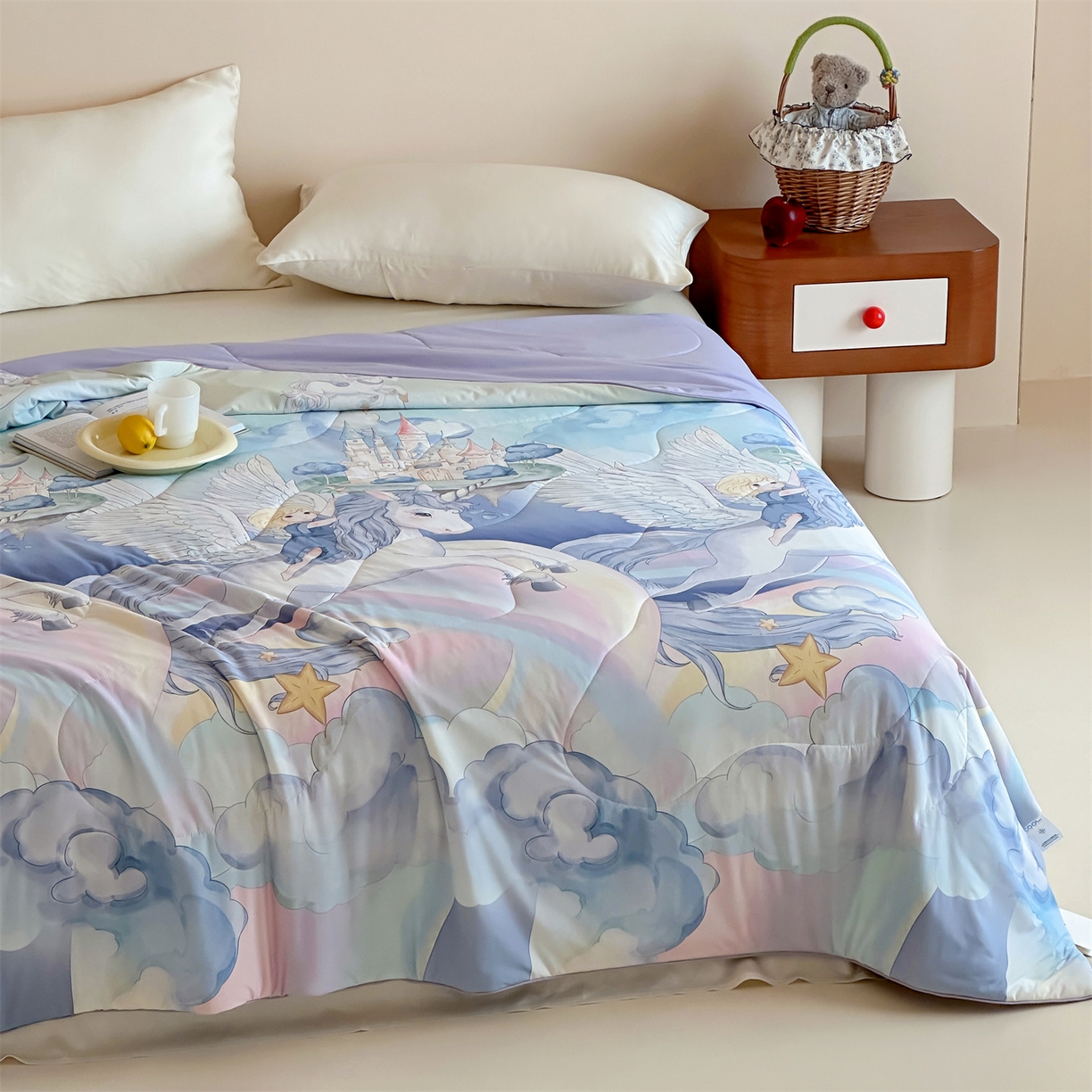 91家纺网 家纺一手货源 找家纺 傲蕾良品 2026新款【冷凝一号】高定锦氨针织蚕丝冰皮被 独角兽奇遇记