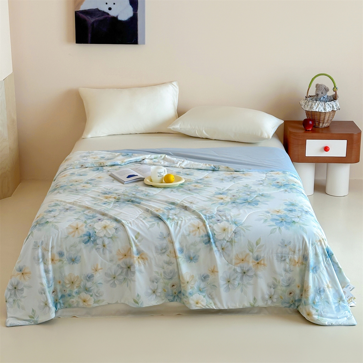 91家纺网 家纺一手货源 找家纺 傲蕾良品 2026新款【冷凝一号】高定锦氨针织蚕丝冰皮被 绿野仙踪