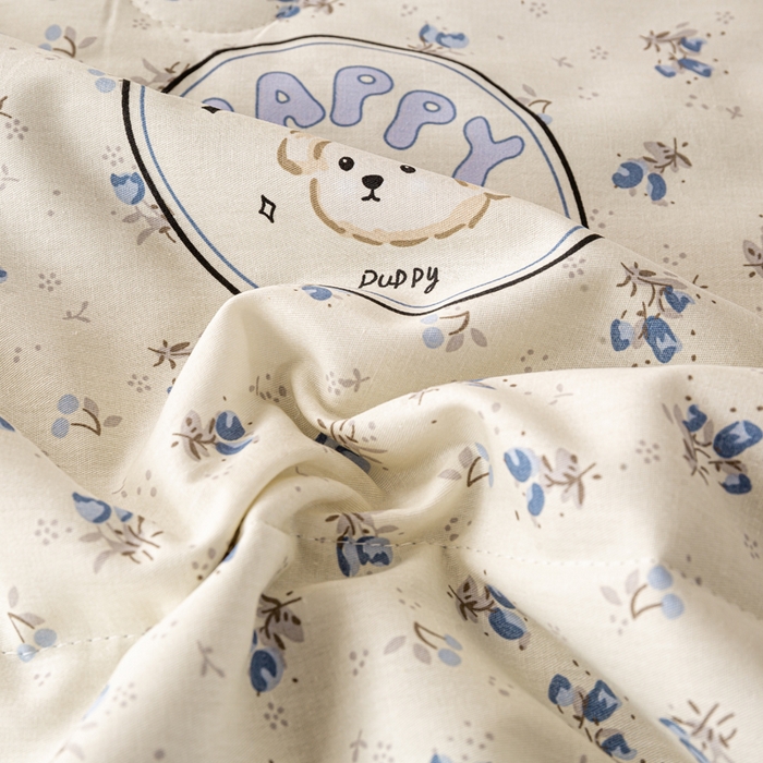 91家纺网 家纺一手货源 找家纺 红日子纺织品 2026新款全棉印花夏被夏凉被空调被 玲语小狗