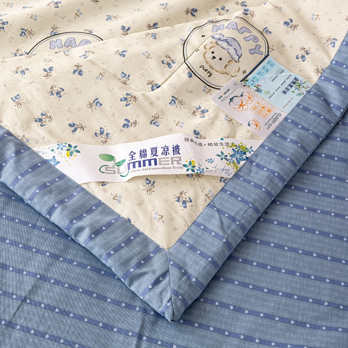91家纺网 家纺一手货源 找家纺 红日子纺织品 2026新款全棉印花夏被夏凉被空调被 玲语小狗
