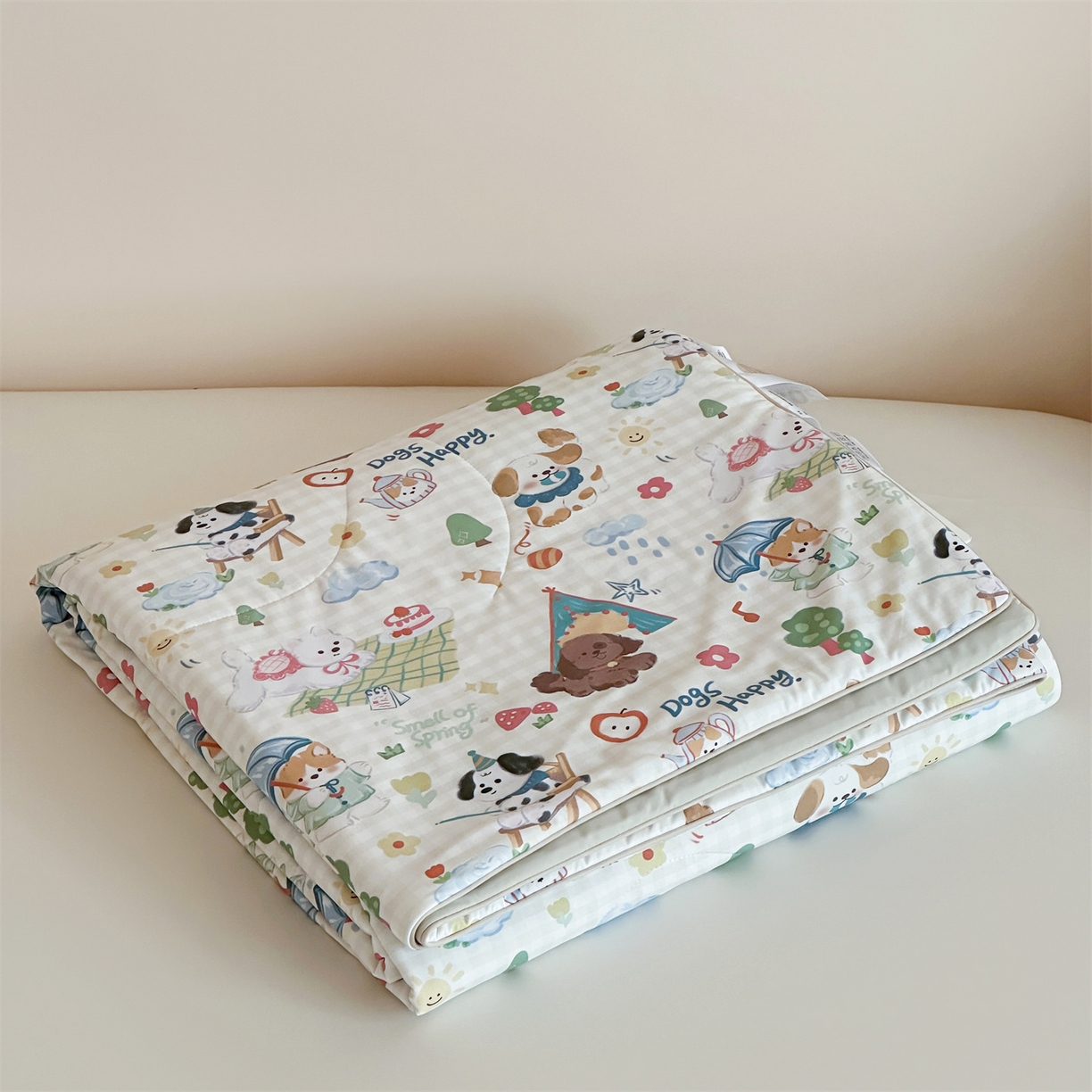 91家纺网 家纺一手货源 找家纺 傲蕾良品 2026新款【冷凝一号】高定锦氨针织蚕丝冰皮被 萌宠日记