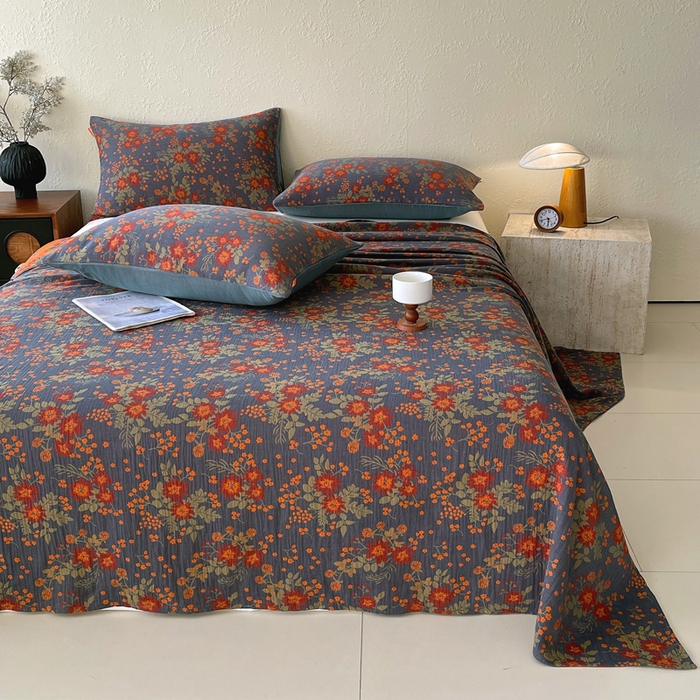 91家纺网 家纺一手货源 找家纺 春皖家纺 2026新款全棉纯棉拉链款双层纱床单单床单床单单件 月临