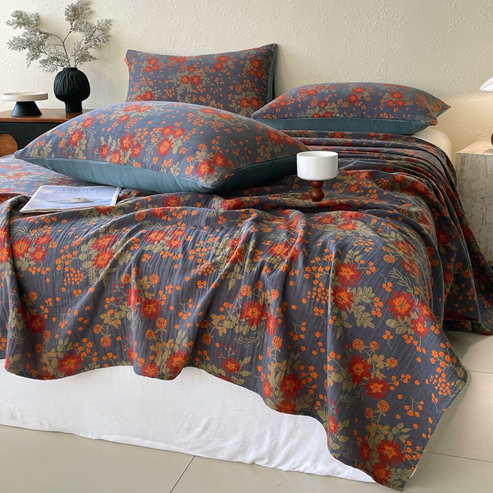 91家纺网 家纺一手货源 找家纺 春皖家纺 2026新款全棉纯棉拉链款双层纱床单单床单床单单件 月临