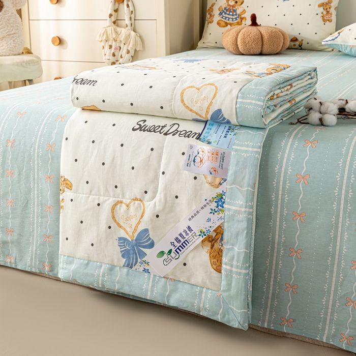红日子纺织品 2026新款全棉印花夏被夏凉被空调被 洛可可
