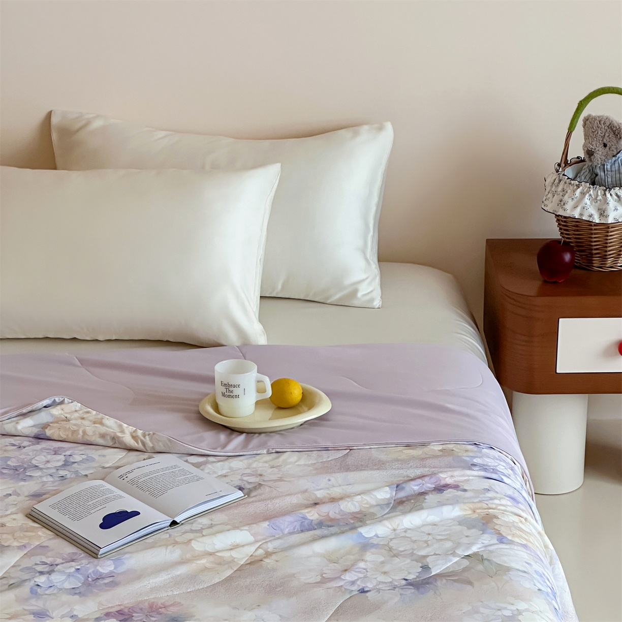 91家纺网 家纺一手货源 找家纺 傲蕾良品 2026新款【冷凝一号】高定锦氨针织蚕丝冰皮被 绣球花园