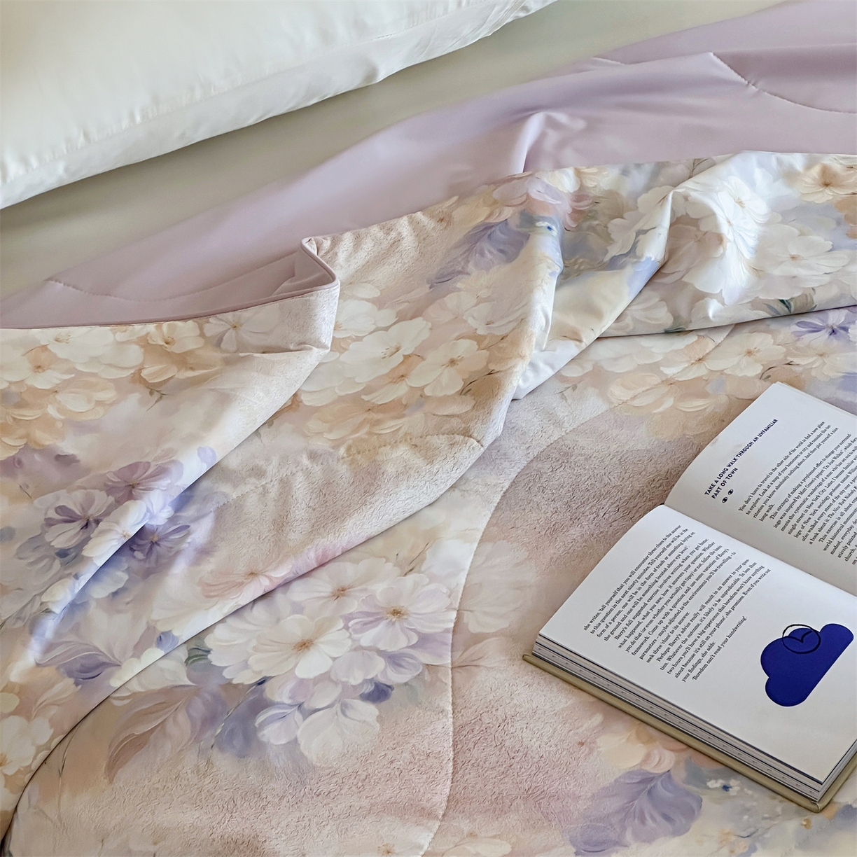 91家纺网 家纺一手货源 找家纺 傲蕾良品 2026新款【冷凝一号】高定锦氨针织蚕丝冰皮被 绣球花园