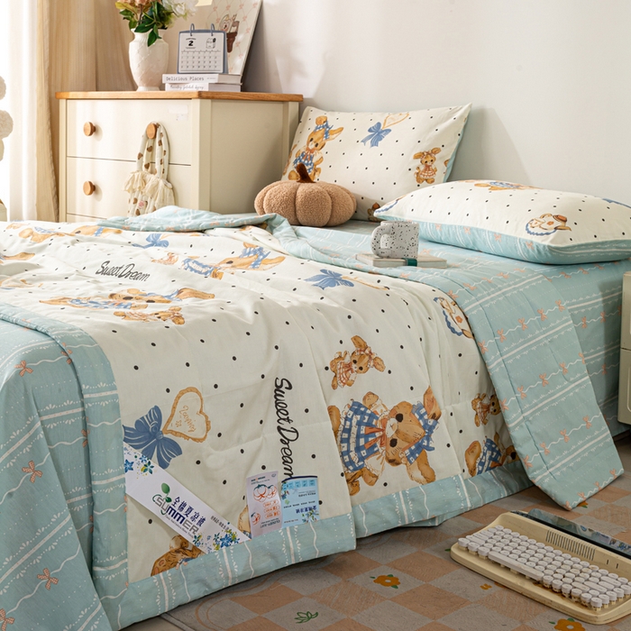 91家纺网 家纺一手货源 找家纺 红日子纺织品 2026新款全棉印花夏被夏凉被空调被 洛可可