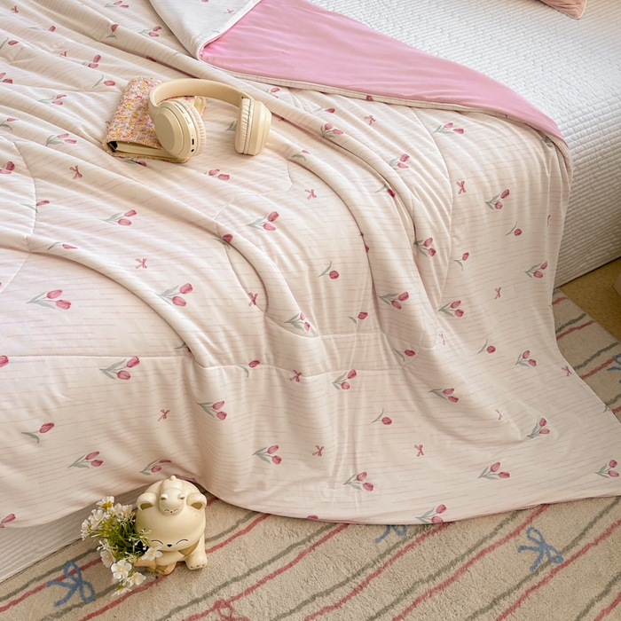 91家纺网 家纺一手货源 找家纺 鑫琪莱家纺 2026新款印花冰皮软心凉凉被夏被 悠然郁香