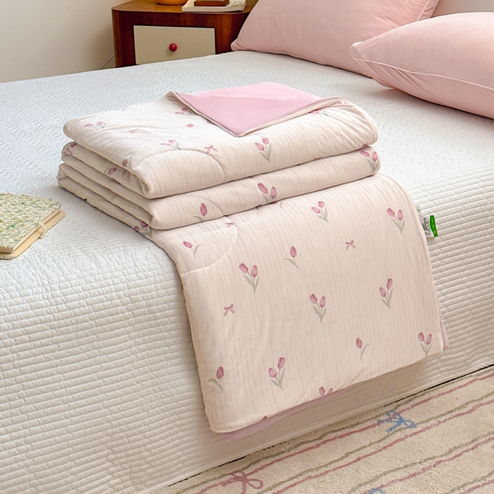 91家纺网 家纺一手货源 找家纺 鑫琪莱家纺 2026新款印花冰皮软心凉凉被夏被 悠然郁香