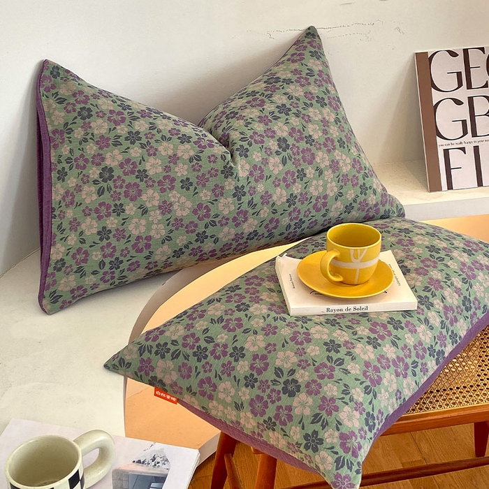 91家纺网 家纺一手货源 找家纺 春皖家纺 2026新款全棉纯棉拉链款双层纱枕套单枕套枕套单件 春光灿烂