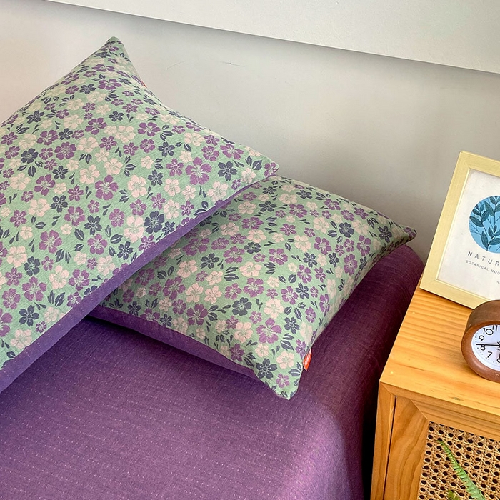 91家纺网 家纺一手货源 找家纺 春皖家纺 2026新款全棉纯棉拉链款双层纱枕套单枕套枕套单件 春光灿烂