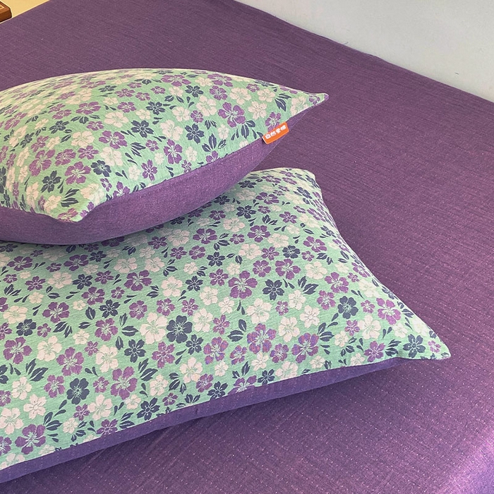 91家纺网 家纺一手货源 找家纺 春皖家纺 2026新款全棉纯棉拉链款双层纱枕套单枕套枕套单件 春光灿烂