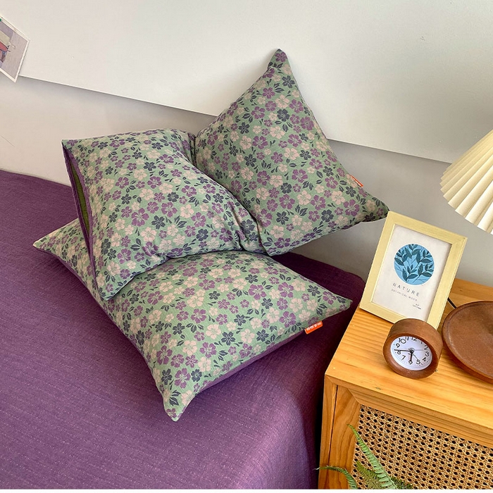 91家纺网 家纺一手货源 找家纺 春皖家纺 2026新款全棉纯棉拉链款双层纱枕套单枕套枕套单件 春光灿烂