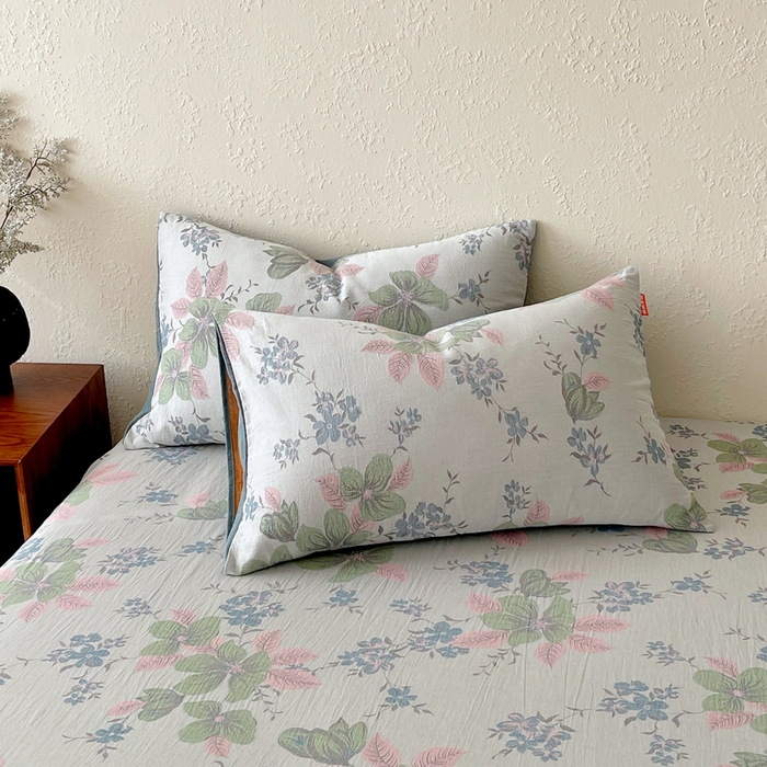 91家纺网 家纺一手货源 找家纺 春皖家纺 2026新款全棉纯棉拉链款双层纱枕套单枕套枕套单件 绮帐-粉