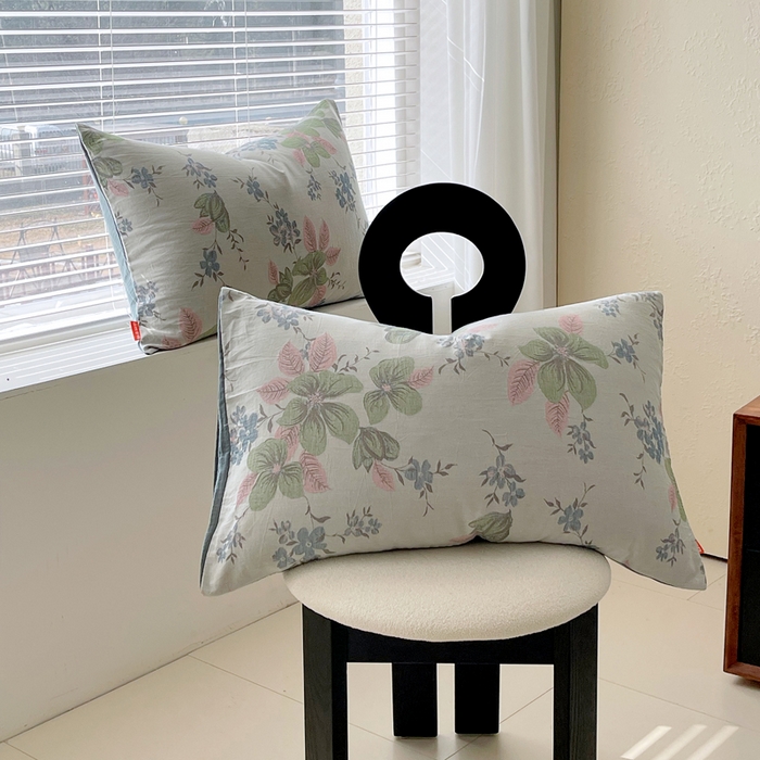 91家纺网 家纺一手货源 找家纺 春皖家纺 2026新款全棉纯棉拉链款双层纱枕套单枕套枕套单件 绮帐-粉